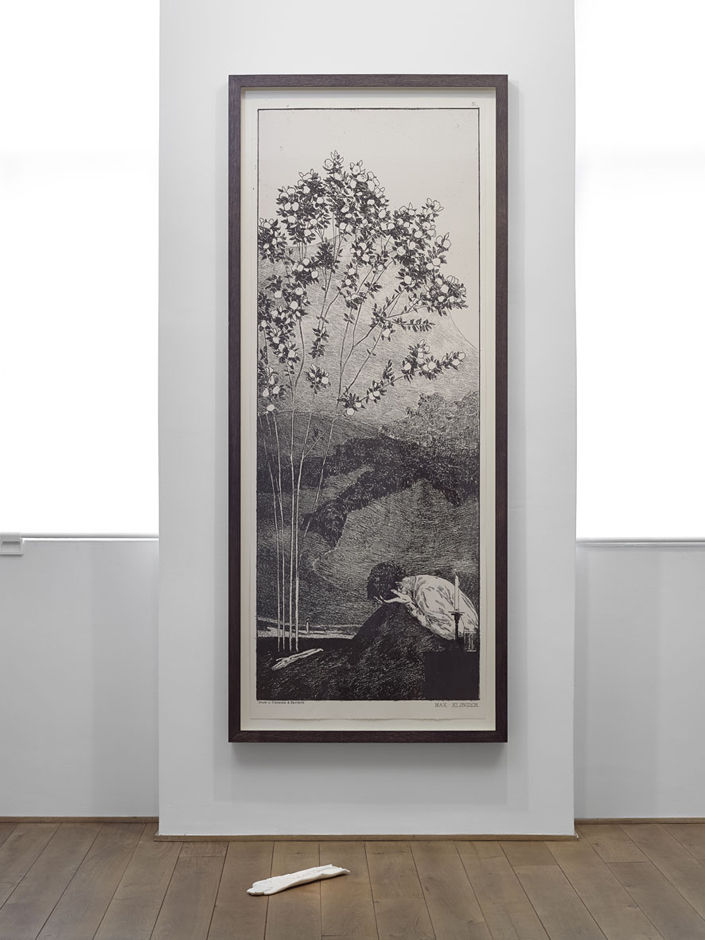 Wünsche (Yearnings), After Max Klinger 2013 two-colour screenprint and Carrara marble, with Peter Coates 222 x 93 cm (framed print)